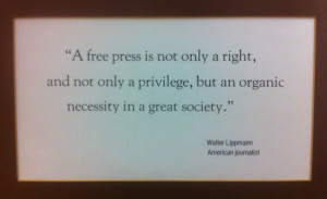 Quote by journalist Walter Lippmann – Found hanging on a wall at the ...