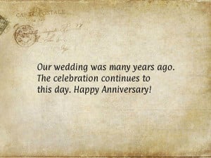 ... years ago. The celebration continues to this day. Happy Anniversary