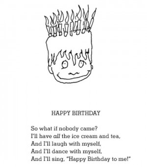 Who says a party needs guests? The birthday boy in Shel Silverstein's ...