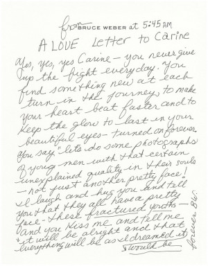 Bruce Weber à Carine Roitfeld 