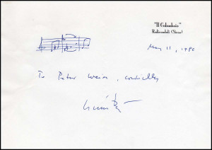 Fall 2008 Catalog, Lot 12. Berio, Luciano. (1925-2003).