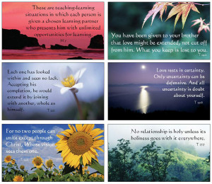 ... color cards featuring beautiful images with quotes from A Course in