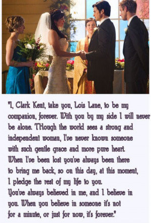 Clark's vows to Lois- Smallville This hit me hard. It was coming to an ...