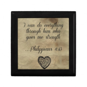Bible Verse Philippians 4:13 Jewelry Boxes