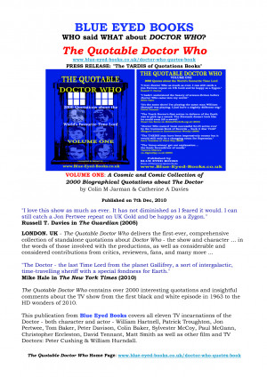 Quotable Doctor Who - A Dr Who Quotes Book - Press Release by ...