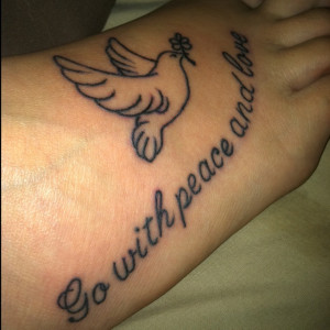 Tattoo of a quote from The Band Perry song 