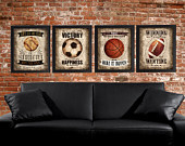 Famous Sports Quotes - Set of 4 photo prints - Poster Wall Art Beige ...