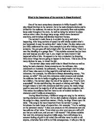 blood brothers what is the importance of the narrator in blood