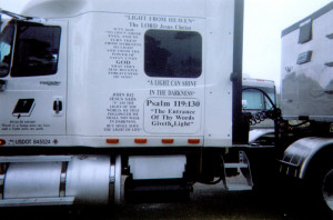 Tractor Trailer With Bible Verses