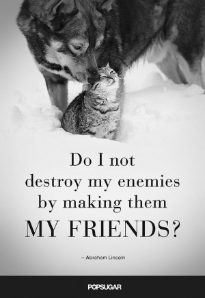 ... not destroy my enemies by making them my friends?