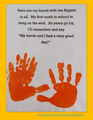 ... poem for preschool, handprint rhyme for kindergarten graduation