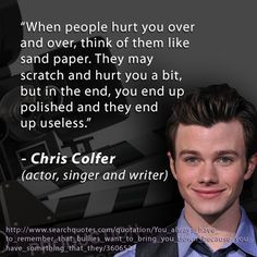 Glee offers words of encouragement. Show your dedication to bullying ...