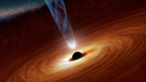 Artist's illustration of matter falling into a black hole, with X-rays ...