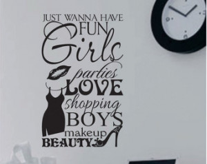 Vinyl Wall Lettering Quotes Teen Gi rls Love Shopping Boys Subway Art ...