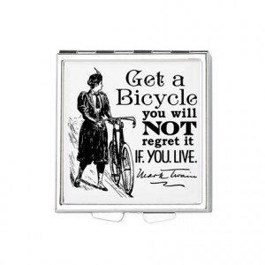 ... Personal Accessories > Twain Get A Bicycle Quote Square Pill Box