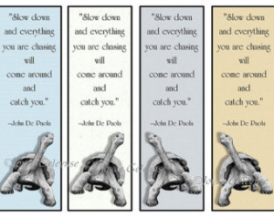 Printable Bookmark, Tortoise in pen cil, Quote About Slowing Down ...