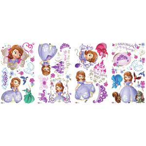 SOFIA THE FIRST wall stickers 37 decals Disney Princess decor fairy ...