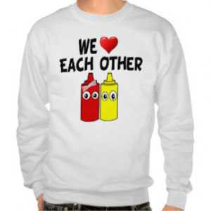 Funny Mustard Ketchup Couple Pullover Sweatshirts