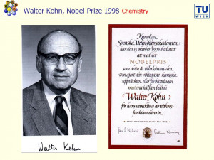 Walter Kohn Nobel Prize 1998 Chemistry