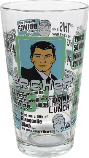 Archer Quotes Pint Glass