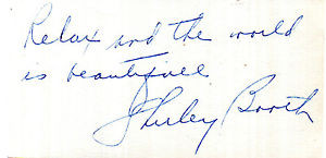 ... US ACTOR SHIRLEY BOOTH HANDSIGNED WITH QUOTE 4.5 x 2.5 ALBUM PAGE