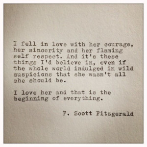 Scott Fitzgerald Love Quote Made On Typewriter also he wrote the ...