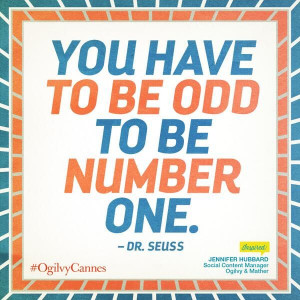 You have to be odd to be number one