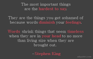 Words of Wisdom by Stephen King, dedicated to our friends at @ ...