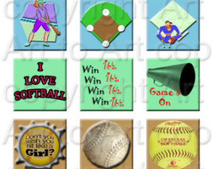 ... jewelry, crafts, scrapbooking, tags softball sayings instant DOWNLOAD