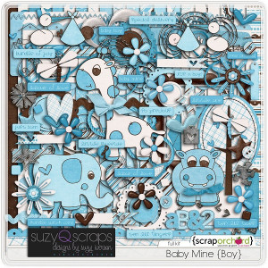 Digital Scrapbooking Kit: Baby Mine {Boy} by SuzyQ Scraps