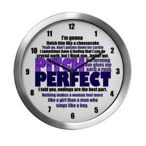 ... Gifts > Acapella Living Room > Pitch Perfect Quotes Modern Wall Clock