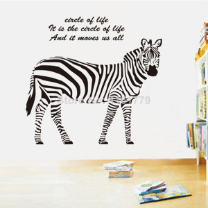 Animals Zebra Wall Decals Horse Wall Stickers Wall Art Vinyl Stickers ...