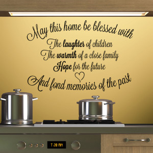 Black May This Home Be Blessed 4 wall decal in a kitchen