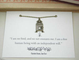 Jane Eyre Birdcage Charm Necklace - Literature Gift for Book Lover