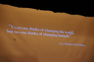 One of the many inspiration quotes displayed during performances