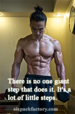 Pack Abs Motivational Image : There is no one giant step that does ...