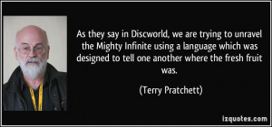 As they say in Discworld, we are trying to unravel the Mighty Infinite ...