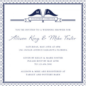 Wedding Shower Invitation - Nautical Inspired Wedding