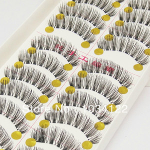 thick long black crisscross false eyelashes fake eye lashes eyelash