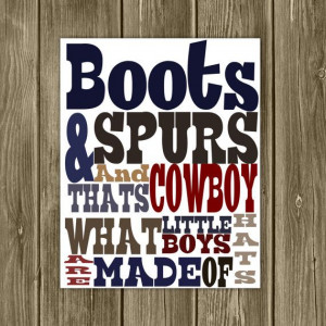 Wall Art Print Boots and Spurs and Cowboy Hats by SavCreations, $16.00 ...
