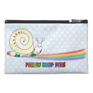Follow Your Fun Cute Snail Rainbow Travel Accessories Bags