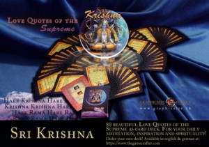 Beautiful wisdom card set with 80 Love Quotes on Sri Krishna