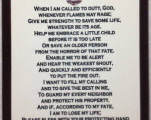 Fireman Firefighter Prayer