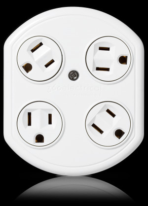 360 Electrical Revolve Basic 4-Outlet Rotating Adapter - White