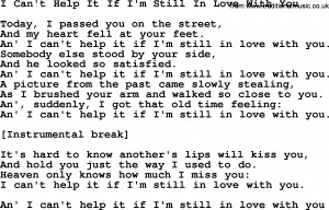 Download I Can't Help It If I'm Still In Love With You as PDF file ...
