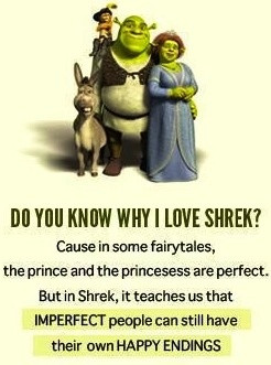 Shrek imperfect people and happiness