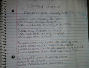 Good night song lyrics on Disney Junior! Your welcome! When I'm ready ...