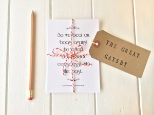 The Great Gatsby Quote Postcard Set - 'So we beat on, boats against ...