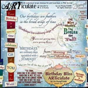 ... by Styles :: Stamps/WordArts/Overlays :: ARTiculate : Birthday Bliss