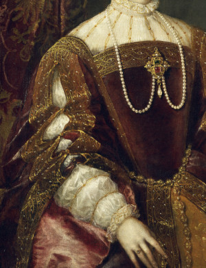 Titian , Empress Isabel of Portugal , 1548 (art detail)